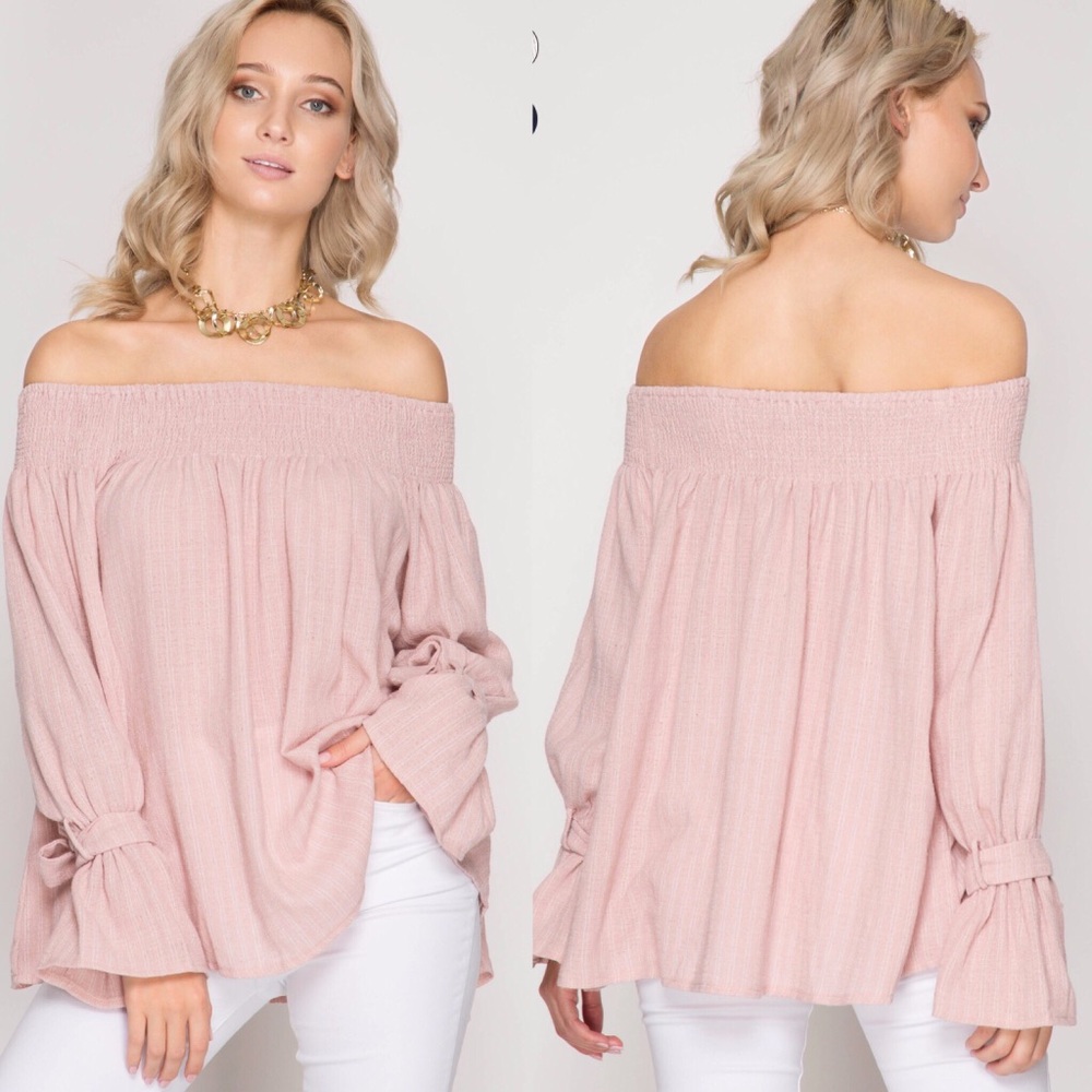 Striped off shoulder top